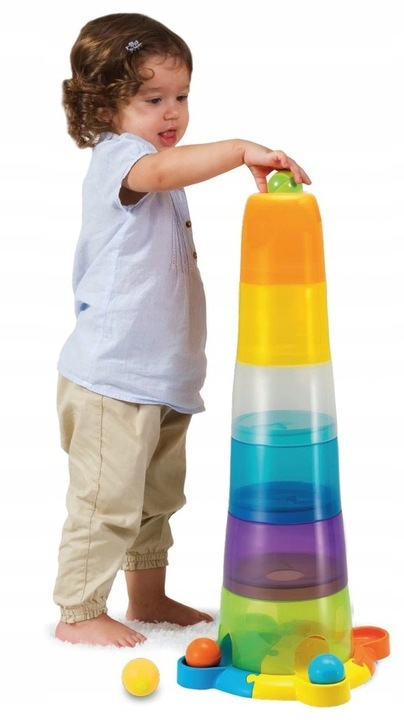 0737 Wieża z Piłeczkami Piramidka Duża SORTER Smily zabawa dla dzieci