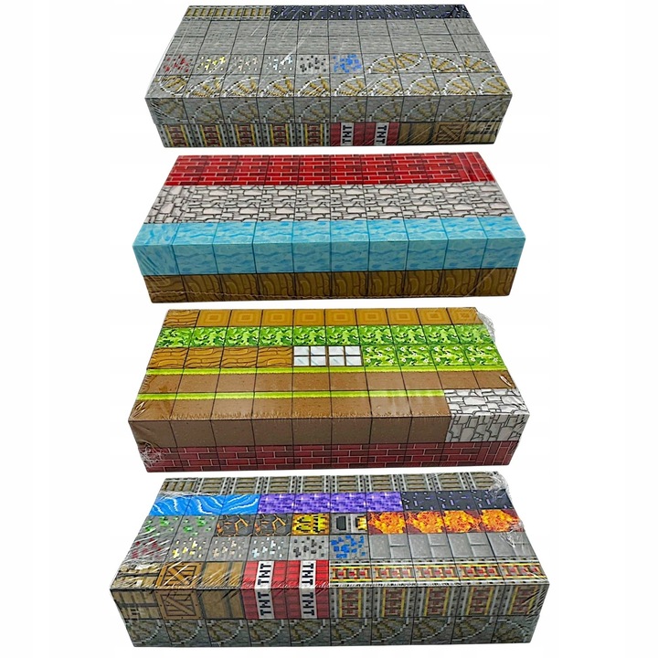 KLOCKI MAGNETYCZNE PIKSELE BLOCZKI SZEŚCIANY MOCNE 200 KLOCKÓW + 2 LUDZIKI