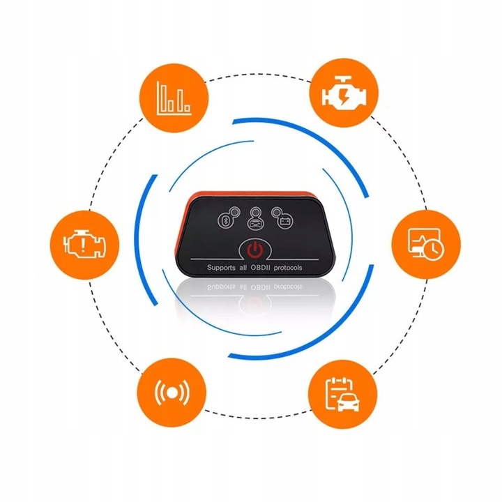 INTERFEJS DIAGNOSTYCZNY OBD2 BLUETOOTH TESTER ANDROID iOS WINDOWS POLSKI