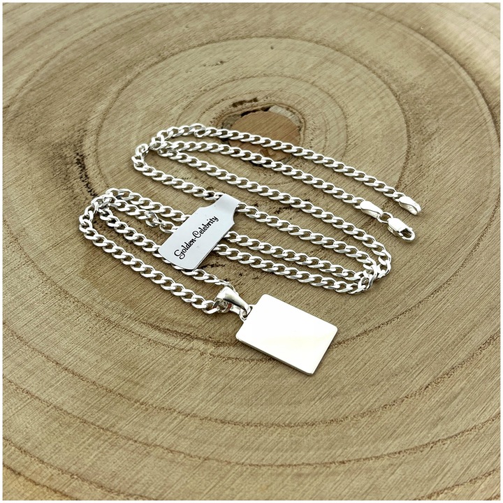 SREBRNY ŁAŃCUSZEK PANCERKA + NIEŚMIERTELNIK Z GRAWEREM GRATIS 925 PREZENT