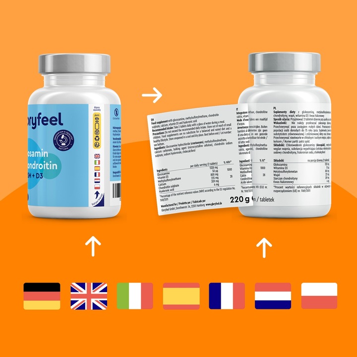 GLUKOZAMINA CHONDROITYNA MSM KOMPLEKS i witamina D3 120 tabs. gloryfeel