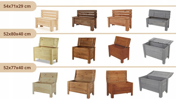 Skrzynia sosnowa skrzynia balkonowa ogrodowa Drewniany kufer na zabawki EKO