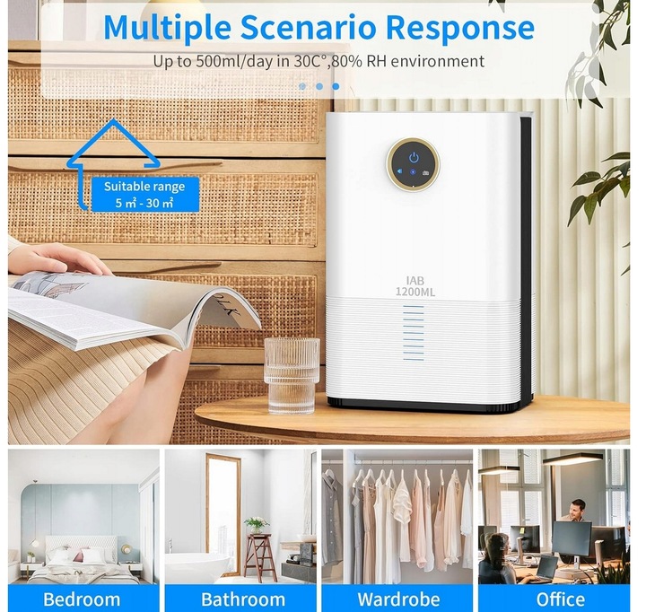 Elektryczny OSUSZACZ powietrza IAB H3-S 720 W 0,5 l/24h USUWA WILGOĆ