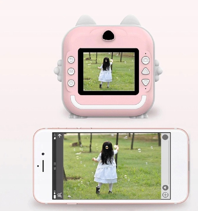 DRUKUŚ APARAT LCD CYFROWY NATCHMIASTOWY Z DRUKARKĄ DLA DZIECI GRY ROLKI