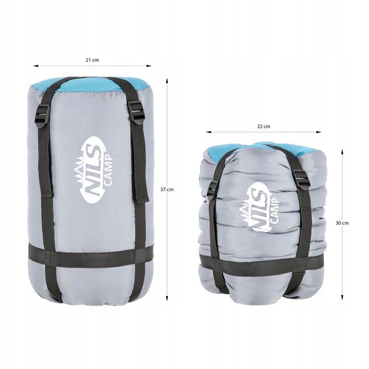 Trwały śpiwór turystyczny na camping biwak pod namiot z kompresją Nils