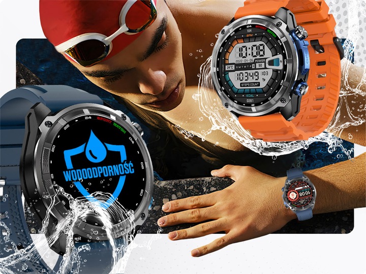 Smartwatch Męski - Zegarek Menu PL GPS Amoled Dyktafon Wodoodpony - 860mAh