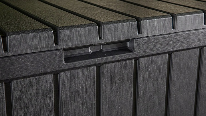 KETER KENTWOOD 350L SKRZYNIA OGRODOWA ANTRACYT SCHOWEK SIEDZISKO POJEMNIK