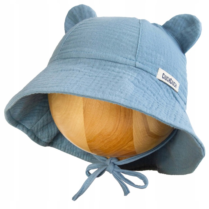 KAPELUSZ MUŚLINOWY czapka dziecięca na słońce letnia BUCKET wiązany 48-50