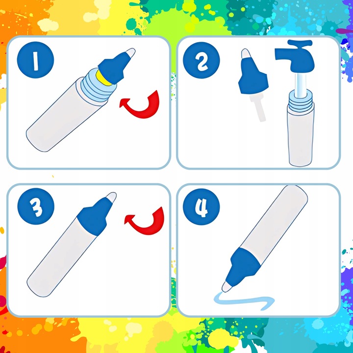 MATA WODNA DO MALOWANIA RYSOWANIA 120x90 PIECZĄTKI FORMY PISAKI ZESTAW XXL