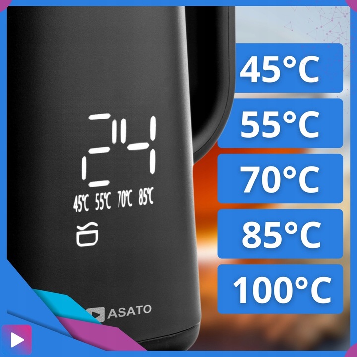 Czajnik Elektryczny z Wyświetlaczem 1,7L Dotykowy Regulacja Temperatury