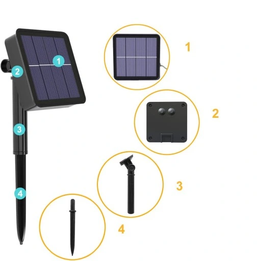 LAMPA SOLARNA GIRLANDA OGRODOWA 100 LED ZIMNA 12m