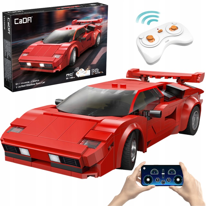 KLOCKI CADA AUTO SPORTOWE STEROWANE RC 1:20 RED SHADOW 328 EL. DUAL MODE