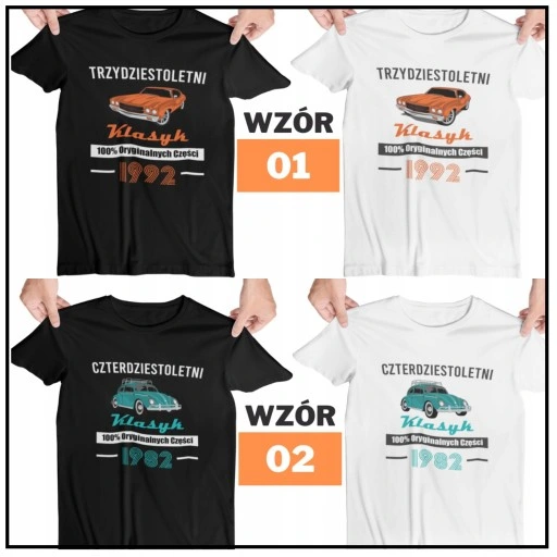PREZENT NA 30 40 50 60 70 URODZINY DLA TATY FACETA MĘSKA KOSZULKA KLASYK