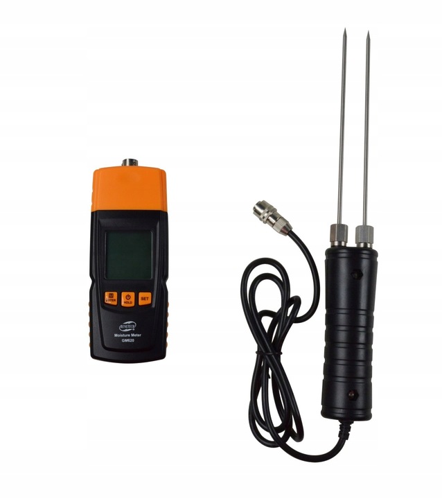 WILGOTNOŚCIOMIERZ PRECYZYJNY I SZYBKI MIERNIK WILGOTNOŚCI DREWNA+SONDA LCD