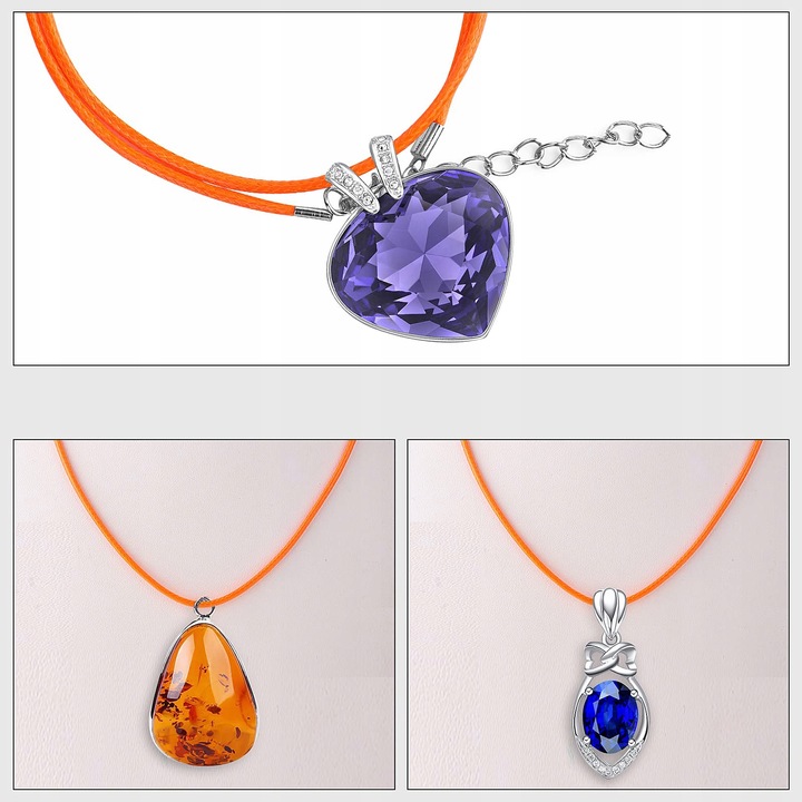 20× Naszyjnik Rzemyk kolor z zapięciem 45cm