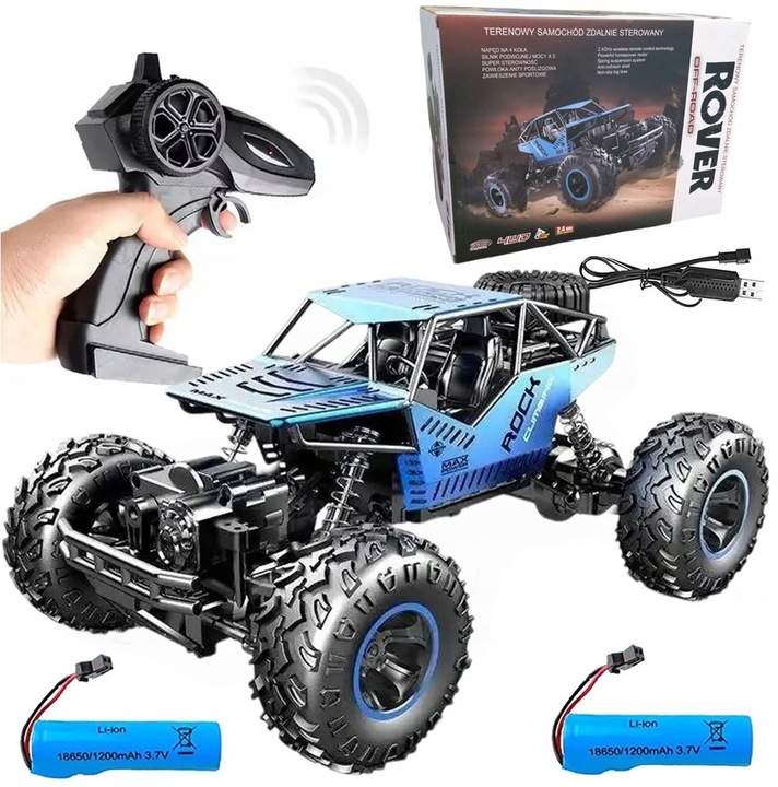 Samochód Zdalnie Sterowany Terenowy Duży 4x4 Akumulator X 2 2400 mAh