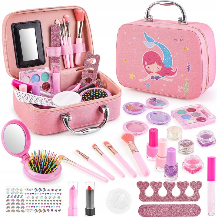 Kuferek z kosmetykami dla dzieci Zestaw kosmetyków MAKE UP MALOWIDŁA makija