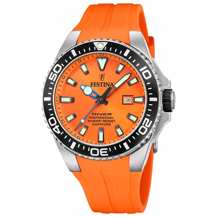 Zegarek Męski Festina F20664-4 pomarańczowy