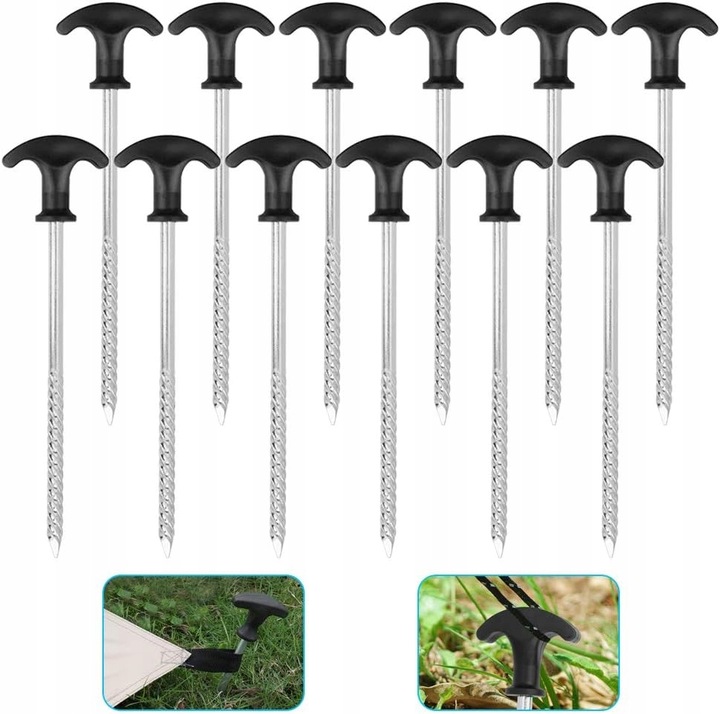 ŚLEDZIE NAMIOTOWE DO NAMIOTÓW MARKIZ I DEKORACJI KPL 12SZT ŻELAZNE I TRWAŁE