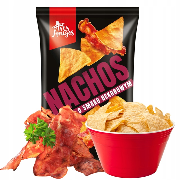 NACHOSY SEROWE BEKONOWE SOLONE PAPRYKOWE SALSA DIP SOS SEROWY POMIDOROWY