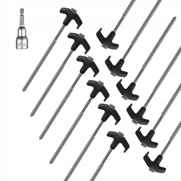 SZPILKI NAMIOTOWE DO NAMIOTU MIKADO DŁUGIE 25CM KOMPLET 12 SZT