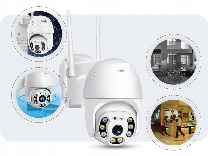 KAMERA WIFI IP SMART OBROTOWA ZEWNĘTRZNA 1080p FULL HD 2MP ZOOM 4x DETEKCJA