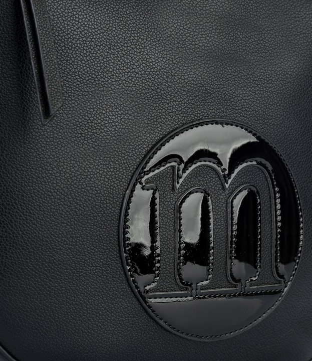 Torebka DUŻA Listonoszka MONNARI CZARNA LOGO Pojemna Praktyczna do pracy