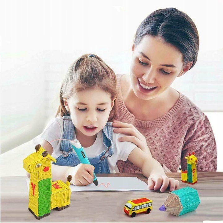 DŁUGOPIS 3D Dla Dzieci DRUKARKA 3D WKŁADY 150M Akcesoria Szablony Zestaw XL