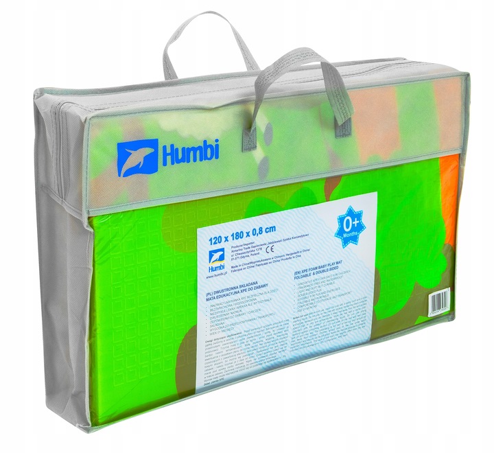 DWUSTRONNA MATA PIANKOWA SKŁADANA DLA DZIECI 180X120 UROCZE ŻYRAFY MIARKA