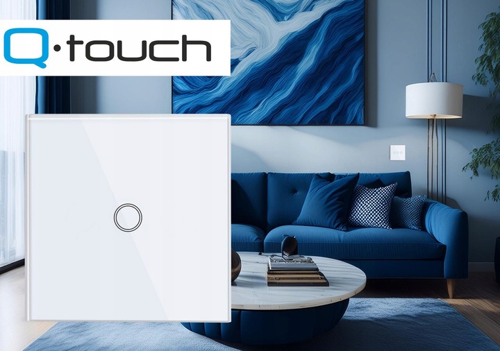 WŁĄCZNIK ŚWIATŁA SZKLANY DOTYKOWY POJEDYNCZY BIAŁY WIFI TUYA LED SZKŁO