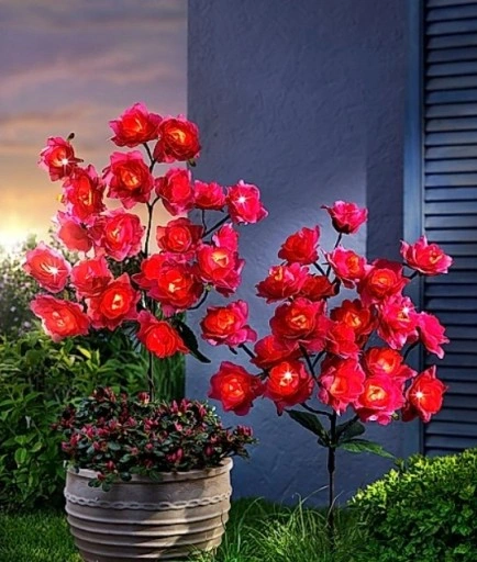 Lampki Ogrodowe LED Krzew Róży 2 szt, 40 Diod