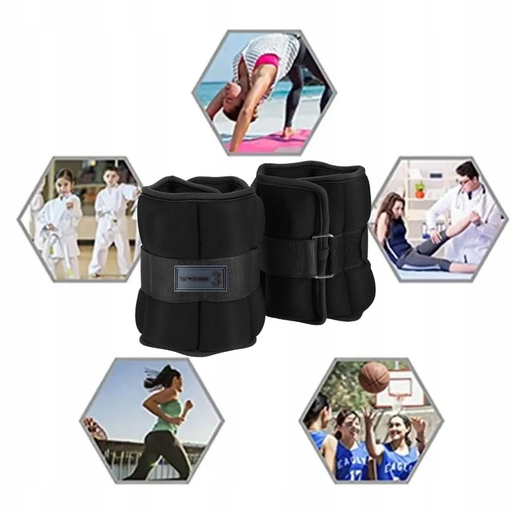 Obciążenia na rzep na przeguby nogi ręce ciężarki 2x 3kg neoprenowe