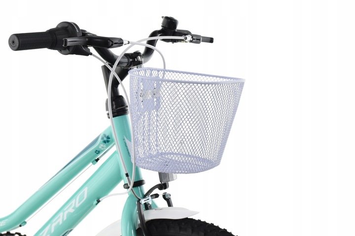 Rower Dziecięcy MTB 20'' LAZARO ZOE 6 BIEGÓW SHIMANO MIĘTA KOSZYK