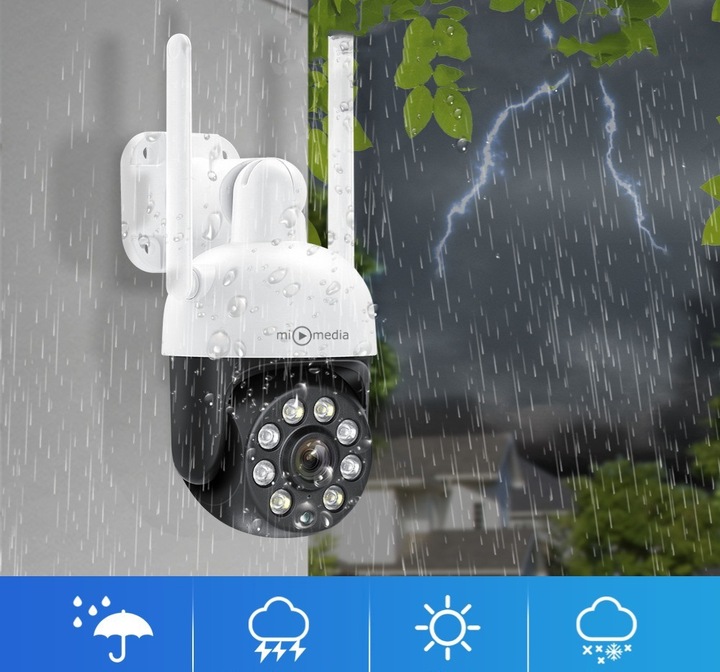 KAMERA ZEWNĘTRZNA OBROTOWA IP WiFi 4X ZOOM 4MPx 4MP DETEKCJA SMART HD ICSEE