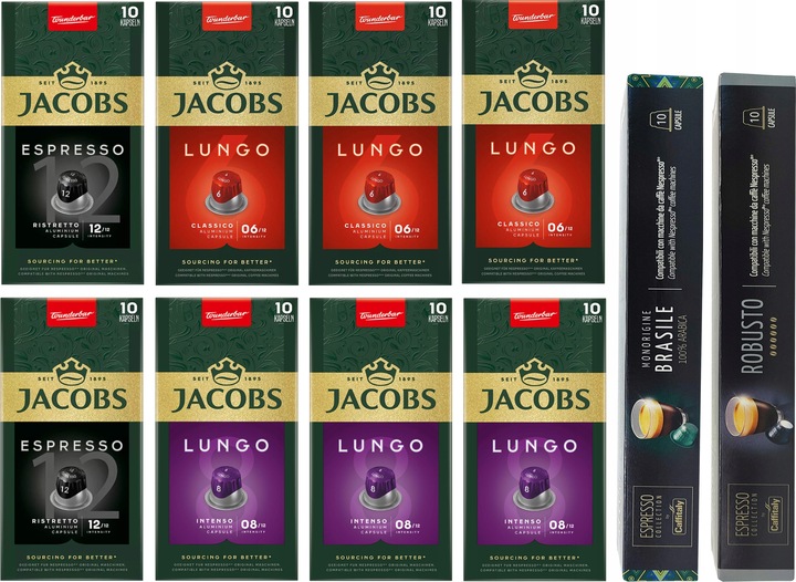 Kapsułki Jacobs mix kawa w kapsułkach do Nespresso 80+20 kaw GRATIS.