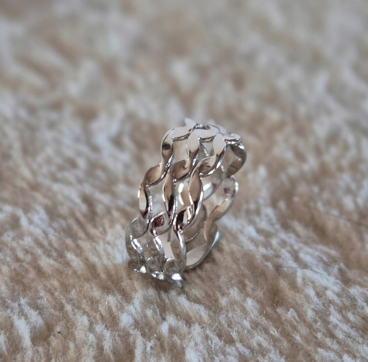 Pierścionek regulowany srebrny