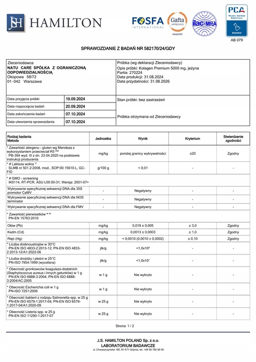 Kolagen Rybi Do Picia Na Zmarszczki w Proszku 5000 mg Natu Care Jeżyna