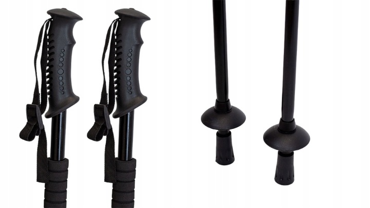 KIJE TREKKINGOWE DO NORDIC WALKING LINE SPORT REGULOWANE LEKKIE CZARNE