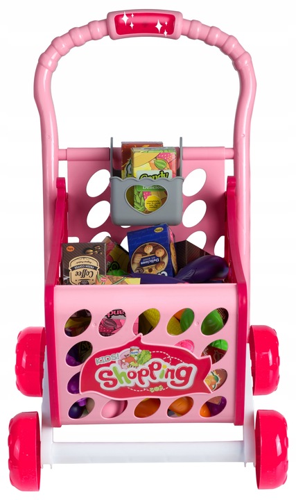 WÓZEK NA ZAKUPY KOSZYK SKLEPOWY DLA DZIECI LED 3w1