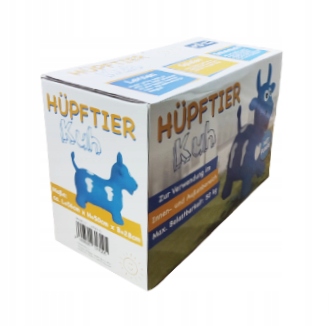 Skoczek gumowy do skakania niebieska Krówka do 50kg