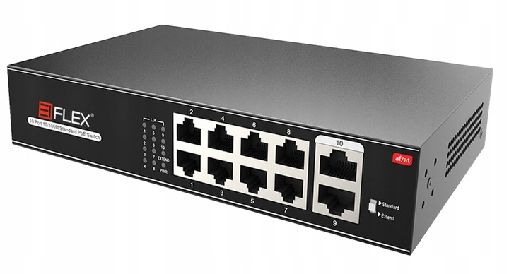 Switch POE 8x POE 2x Uplink 10/100Mbps 120W PoE+ do Kamer POE