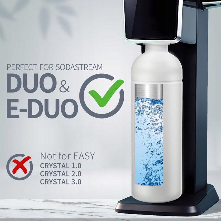 Butelka ze stali nierdzewnej 304, kompatybilna z Sodastream 1L BIAŁA