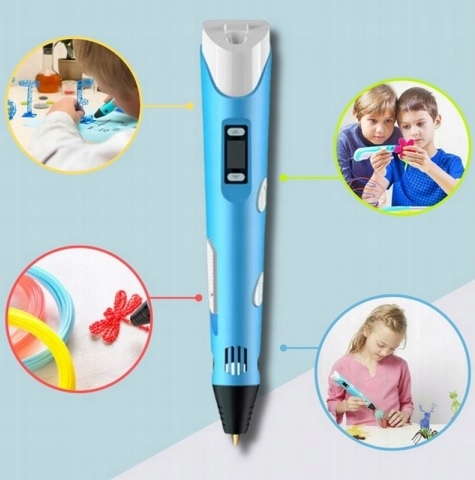 DŁUGOPIS MAGICZNY PEN DRUKARKA 3D ZESTAW 209 METRÓW WKŁADU KOLORY