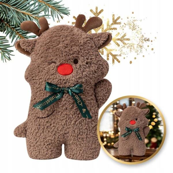 ECARLA poduszka welurowa Brązowa Renifer 40cm PDS16