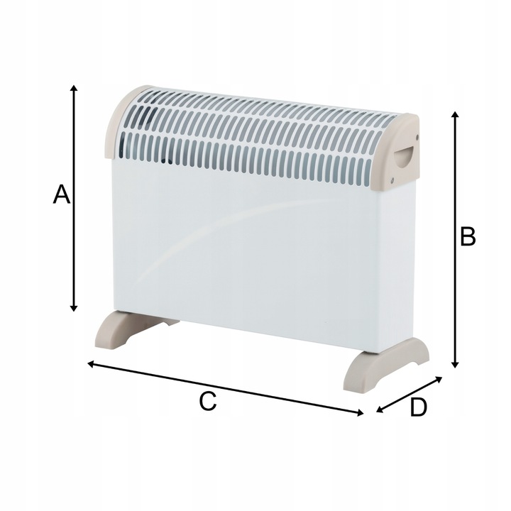GRZEJNIK ELEKTRYCZNY KONWEKTOROWY TERMOSTAT 3 TRYBY 750W 1250W 2000W NAWIEW