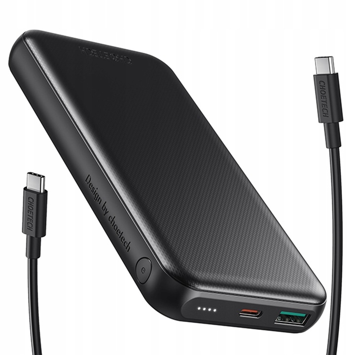 CHOETECH POWERBANK 10000mAh 18W SZYBKI DUŻY POJEMNY POWER BANK USB-C +KABEL