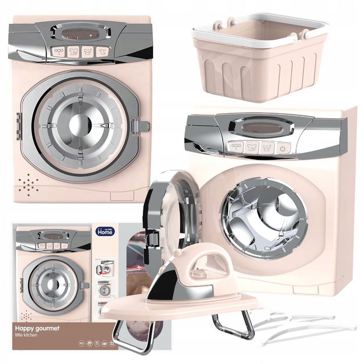 PRALKA AUTOMAT DLA DZIECI OBROTOWY BĘBEN OTWIERANE DRZWI ŻELAZKO DESKA AGD