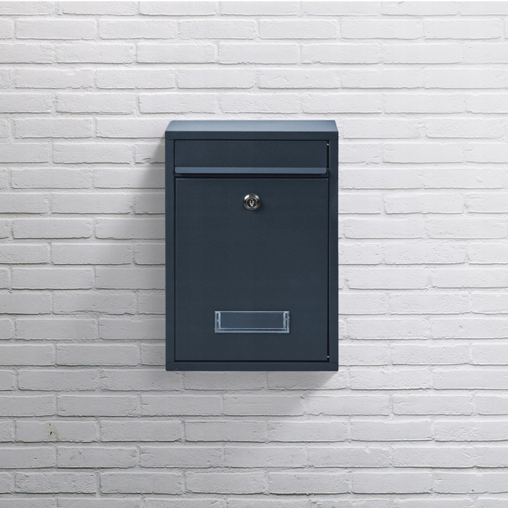 SKRZYNKA POCZTOWA NA LISTY POCZTĘ GAZETY ULOTKI WIZJER KOMPAKTOWA ANTRACYT