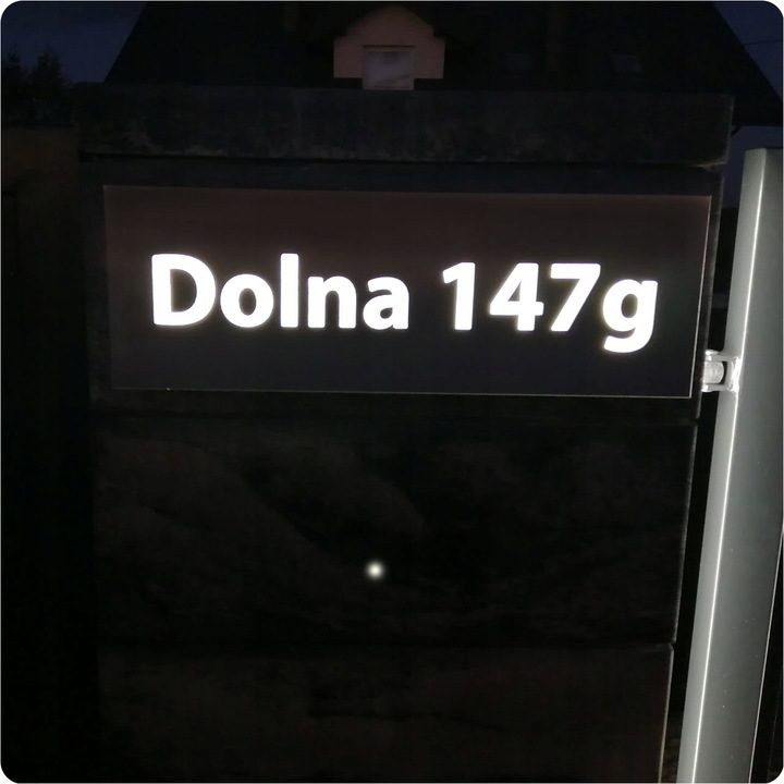 Podświetlany numer domu tabliczka tablica adresowa adres 1R LED 66x15 cm