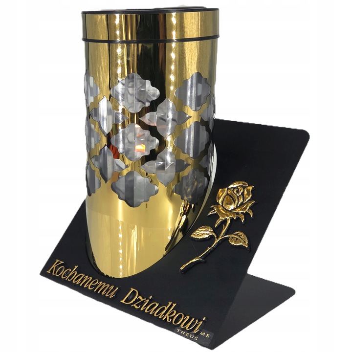 SOLARNY ZNICZ LED NAGROBNY WYTRZYMAŁY PARIS DEDYKACJA KOCHANEMU DZIADKOWI